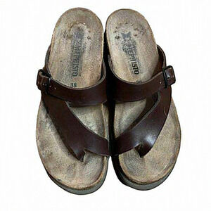 MEPHISTO Helen Sandals Dark Brown‎ Leather Women Size 38